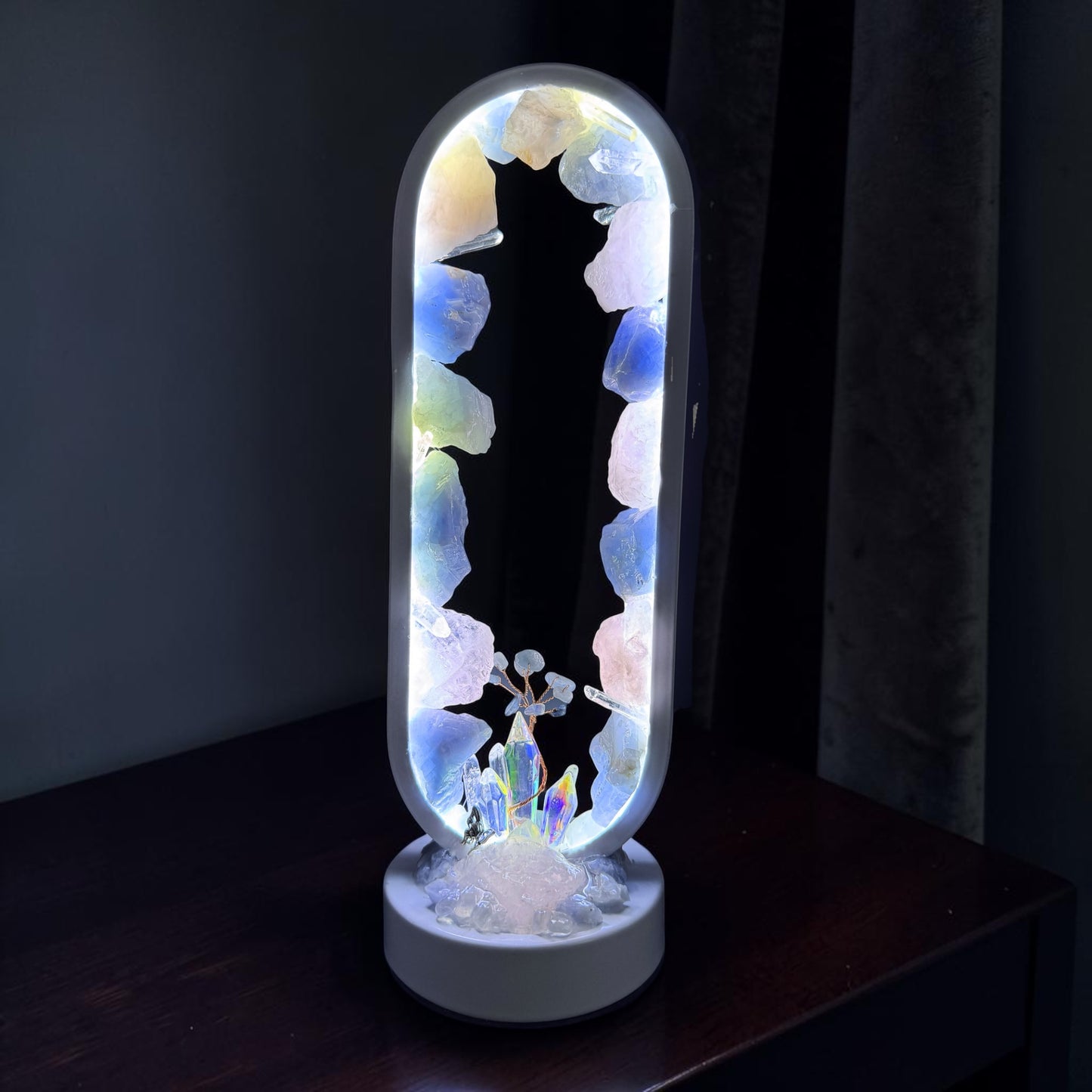 Blue Rose Portal Crystal Lamp