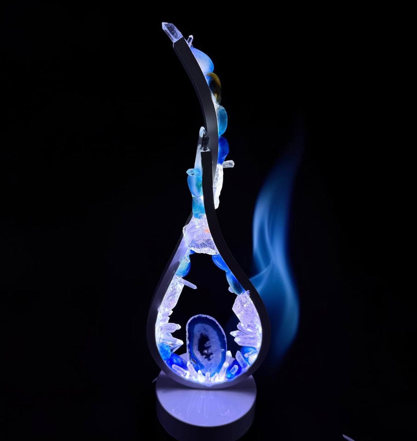 Blue Agate Flame Crystal Lamp.