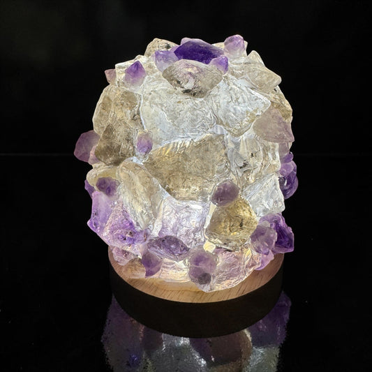 Amethyst & Smoky Quartz Dome Lamp