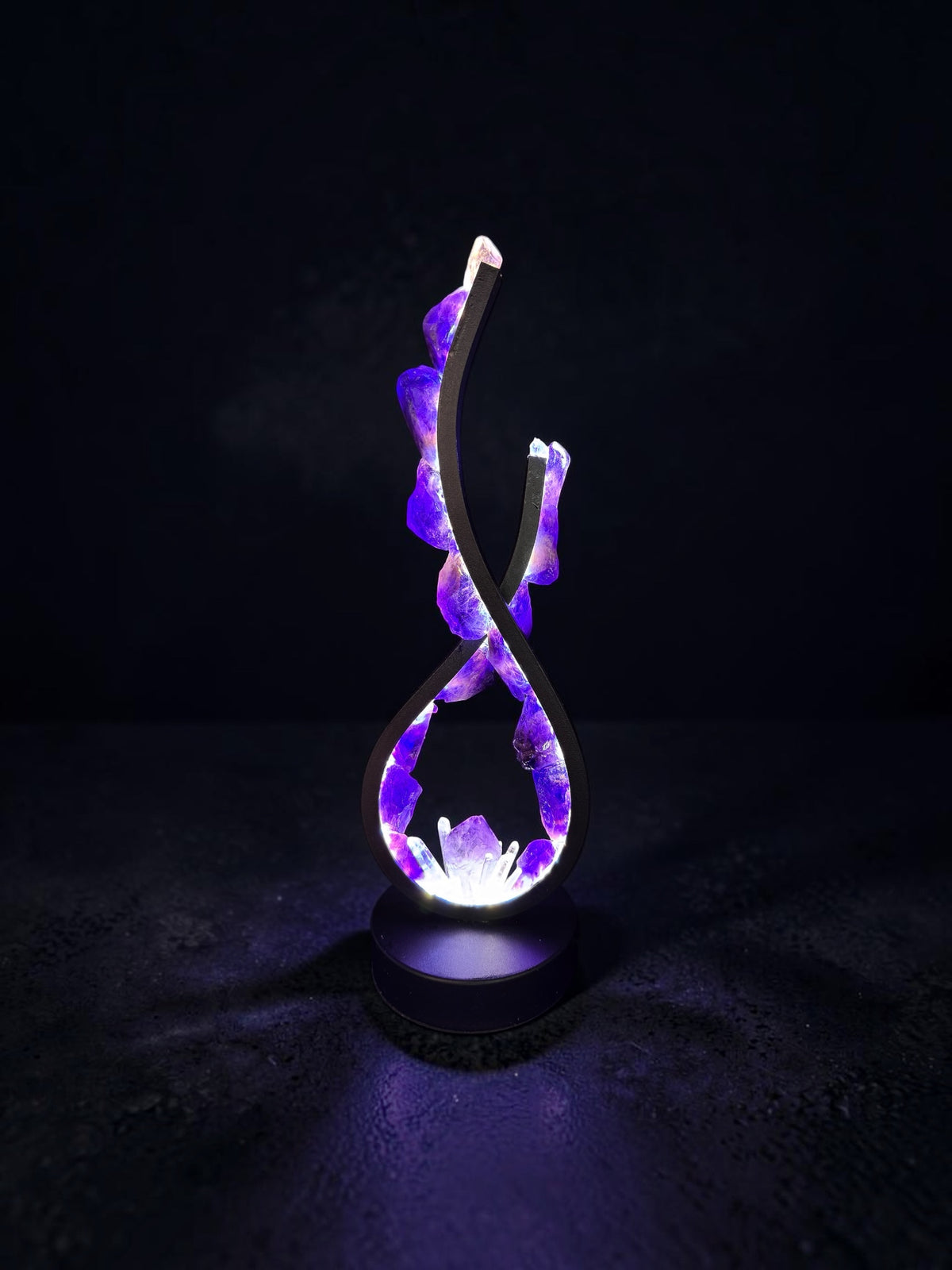 Flame Crystal Lamp “Amethyst Magic”