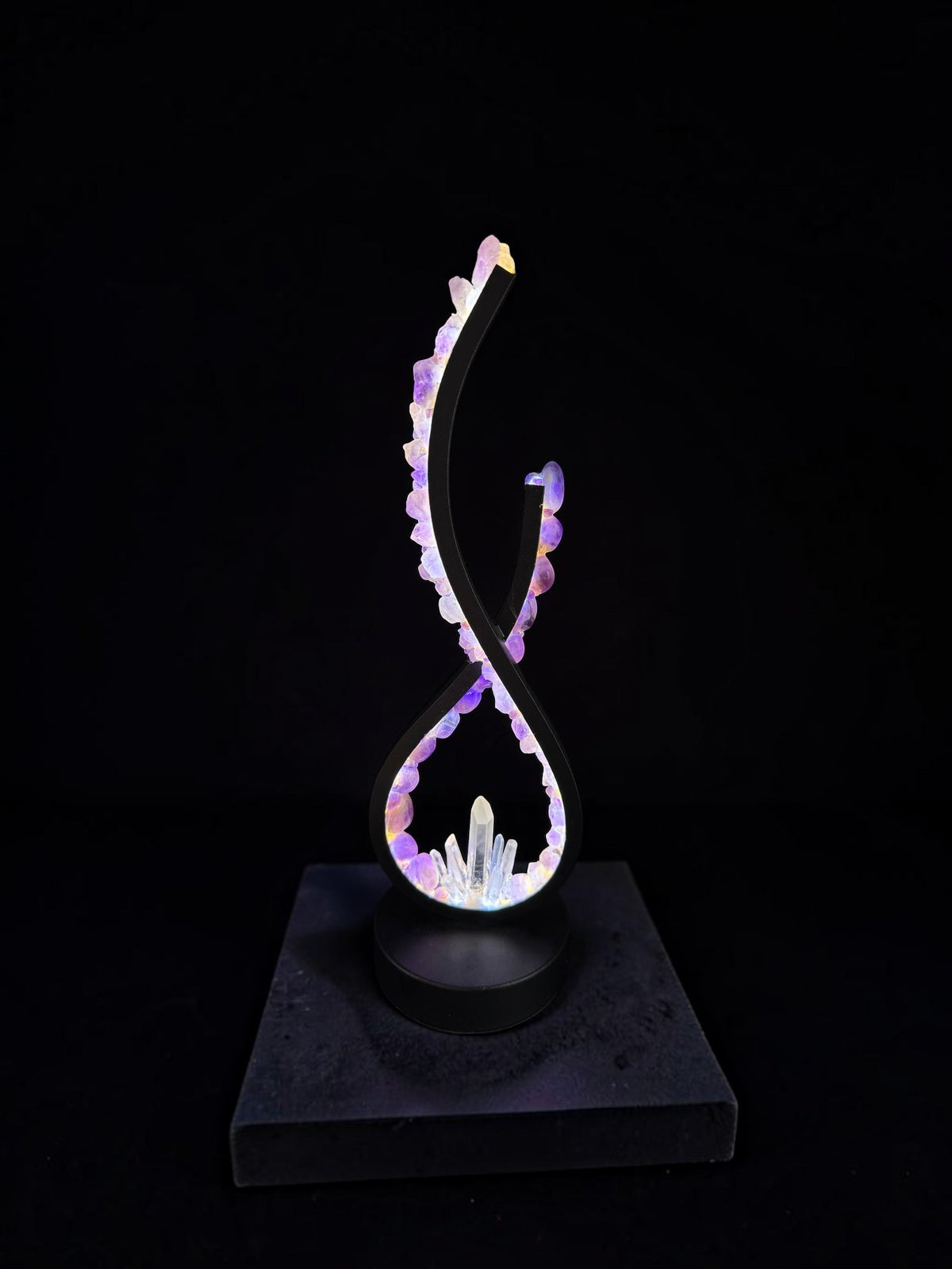 Crystal flame lamp “Amethyt Flowers”