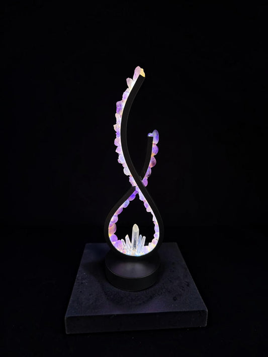 Crystal flame lamp “Amethyt Flowers”