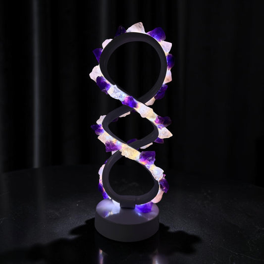 Amethyst Rose Infinity Crystal Lamp (white)