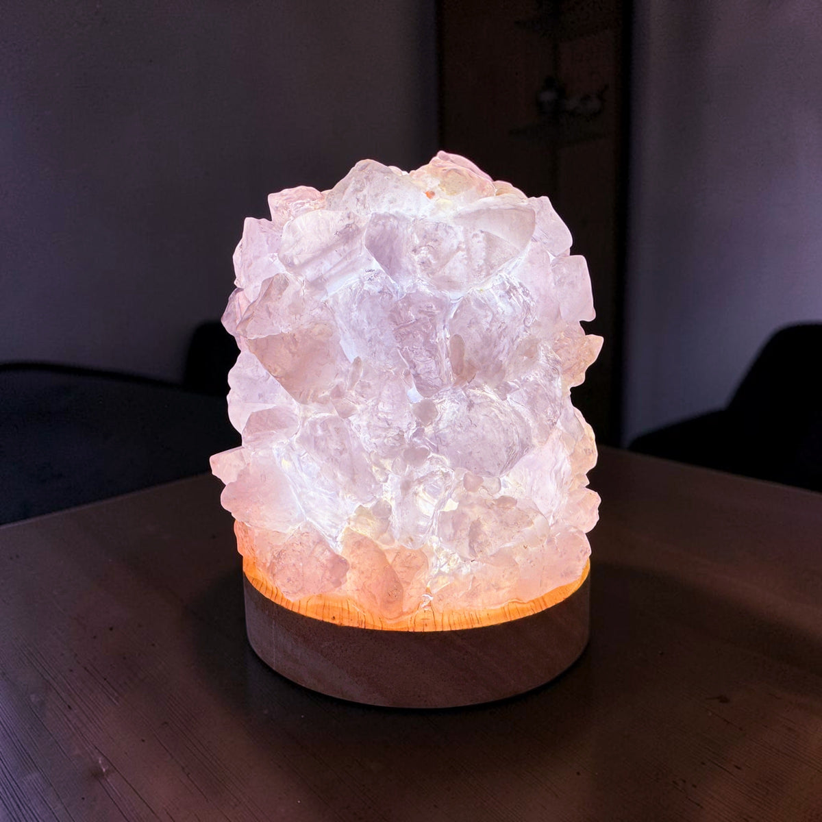 Rose Quartz Dome Lamp (L)