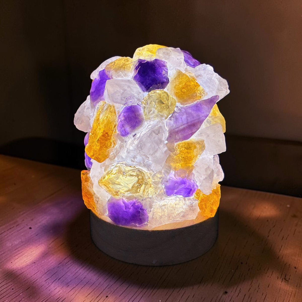 Amethyst Citrine & Rose Quartz Dome Lamp (M)