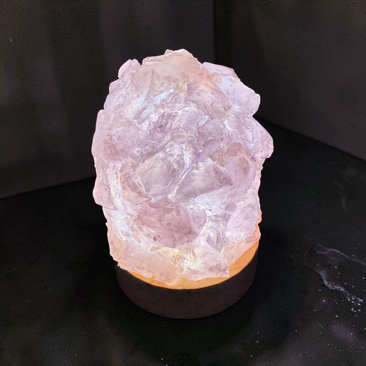 Crystal Dome Lamp Rose Quartz (M)