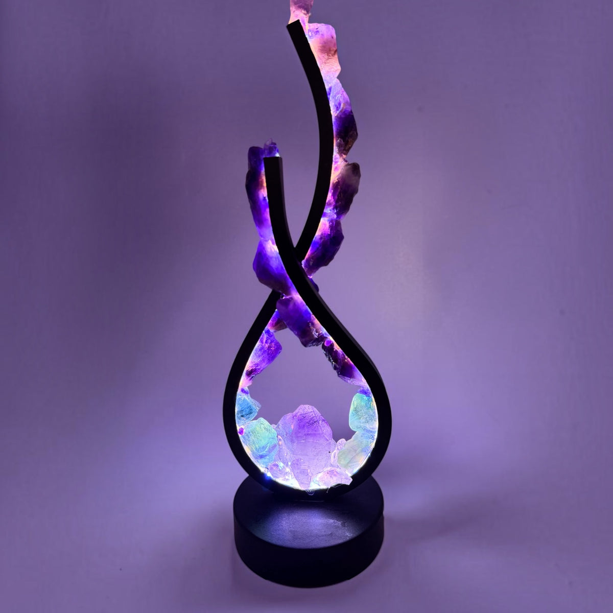 Fluorite Flame Crystal Lamp.