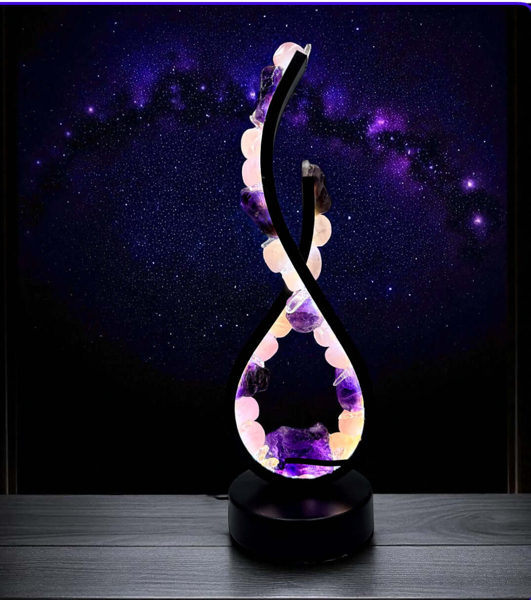 Handmade crystal Flame Crystal Lamp with dimmable warm and cool light