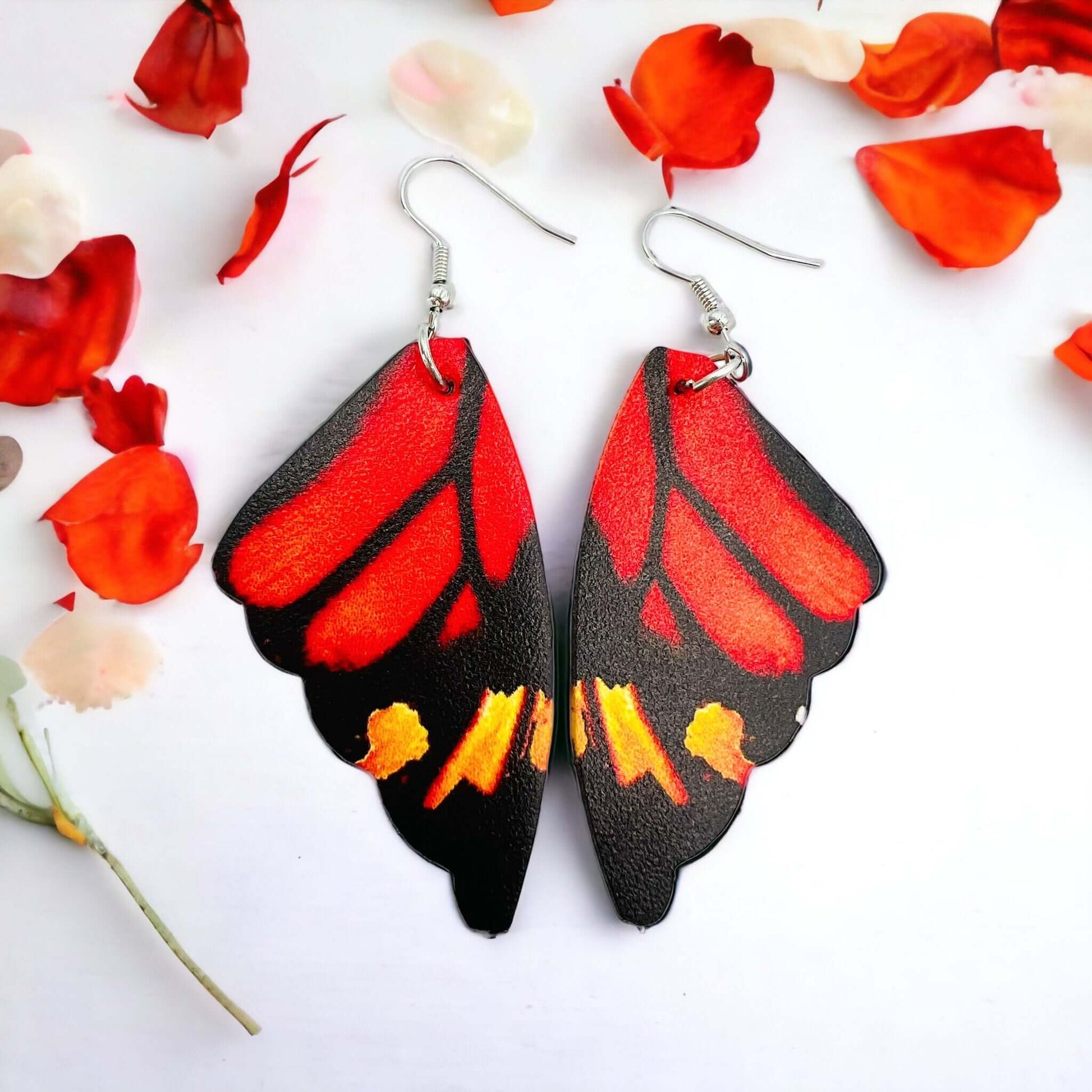 Colourful butterfly wings earrings