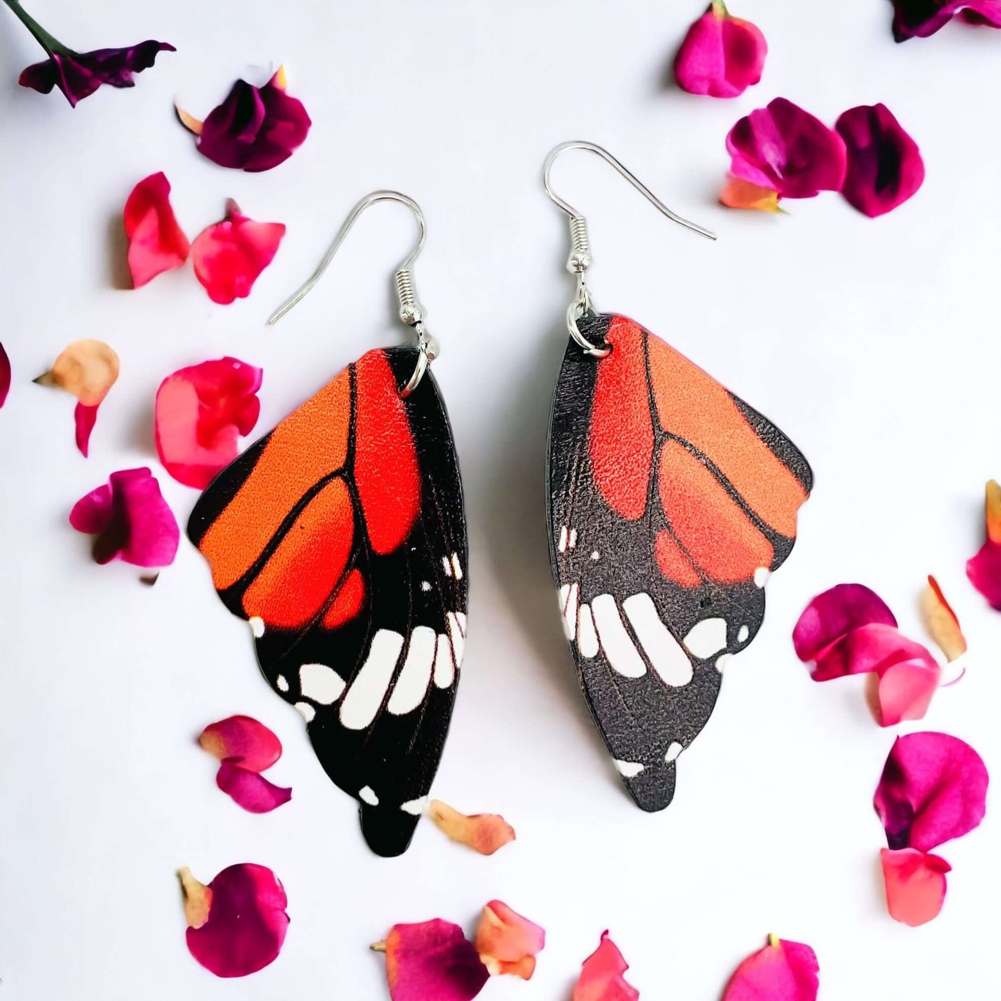 Colourful butterfly wings earrings