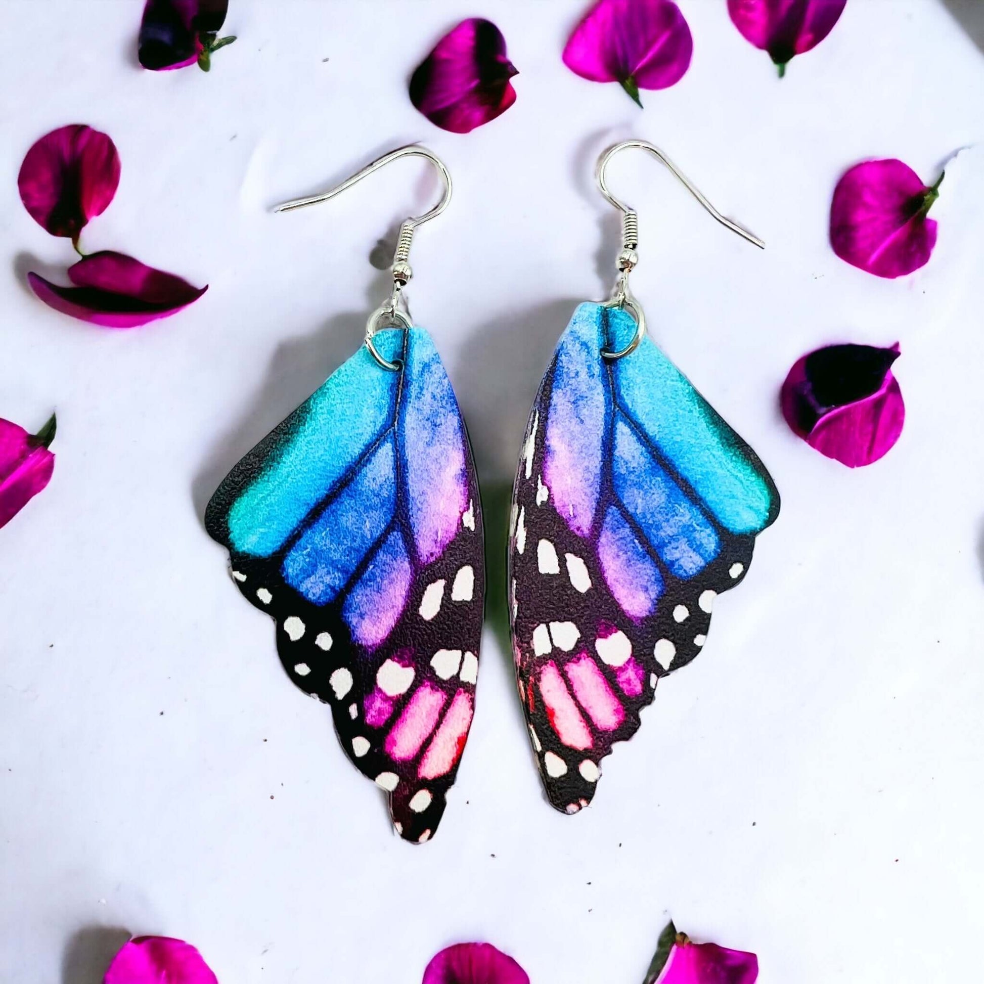 Colourful butterfly wings earrings