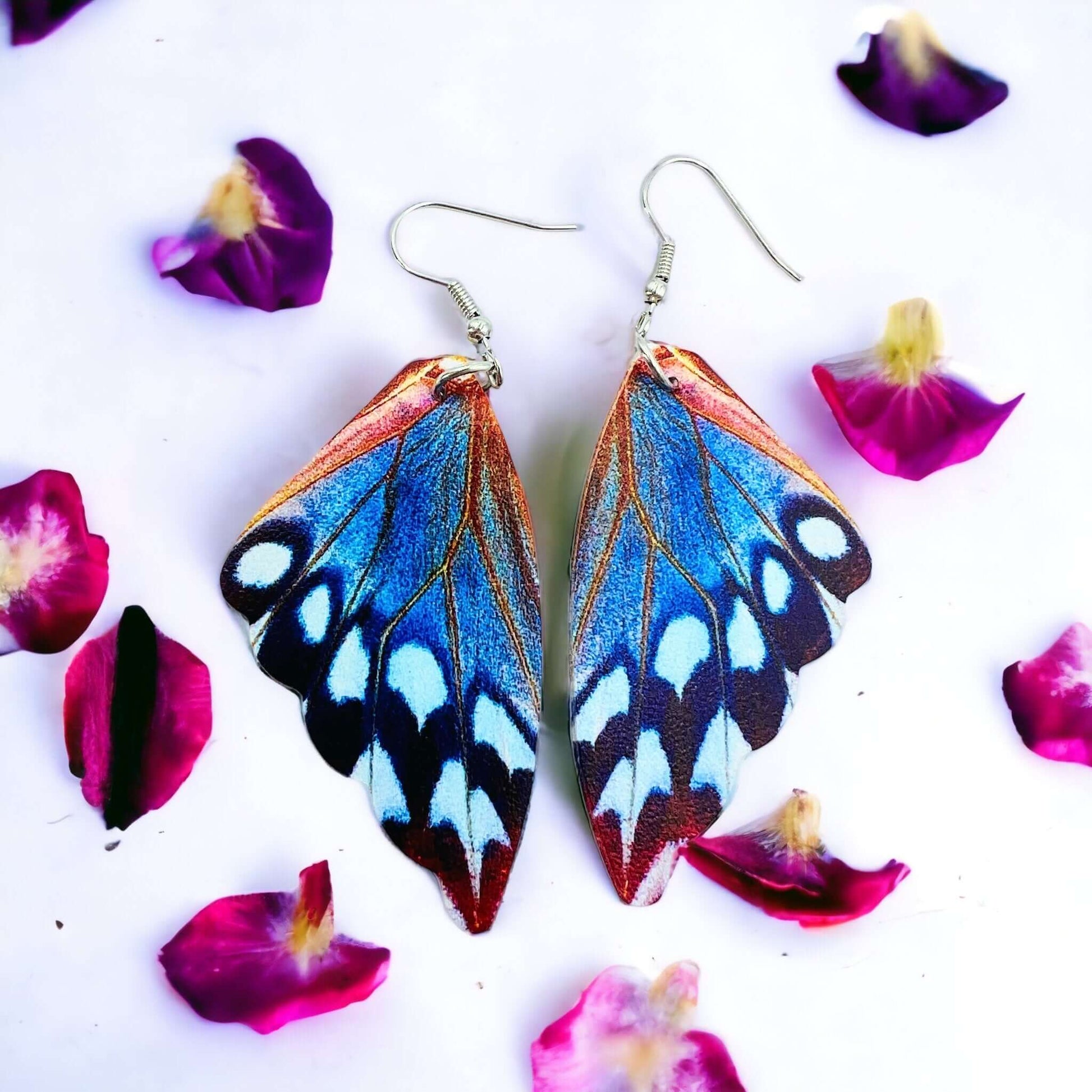 Colourful butterfly wings earrings
